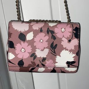 Kate Spade Mauve Pink Floral Crossbody Purse Bag